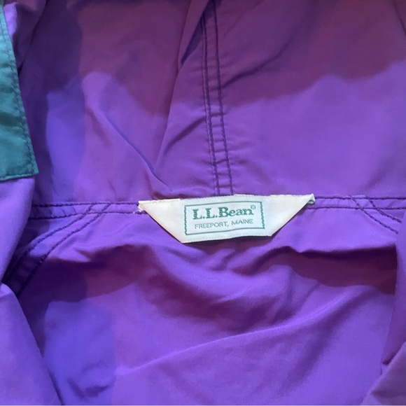 VINTAGE LL BEAN ANORACK HOODED RAIN Jacket Coat PULLOVER Women Sz MEDIUM PURPLE - Picture 4 of 6